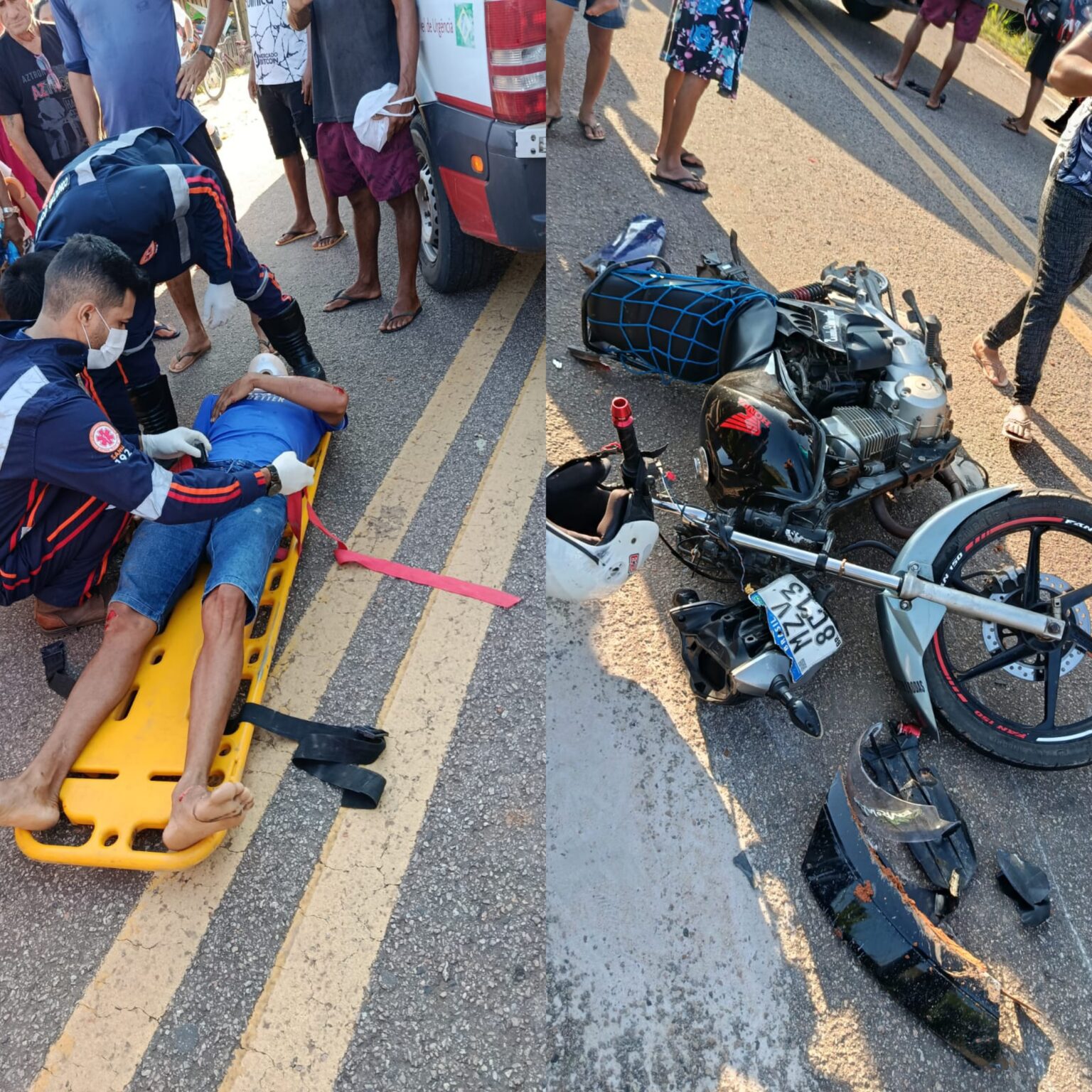 Motociclista fica ferido em acidente na BR-364, na comunidade do Campinas, em Cruzeiro do Sul