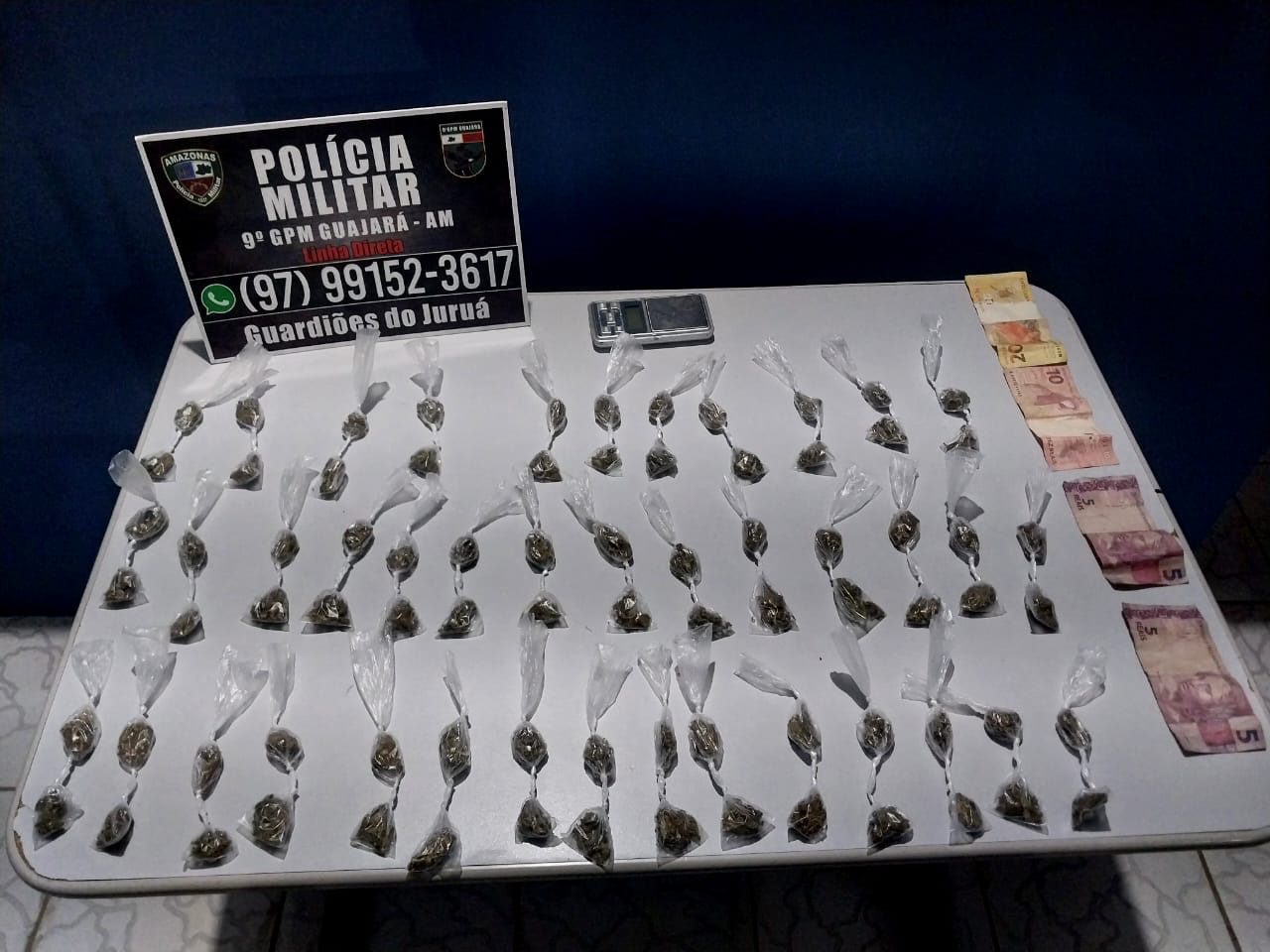 Polícia Militar prende jovem de 18 anos por tráfico de drogas em Guajará (AM)