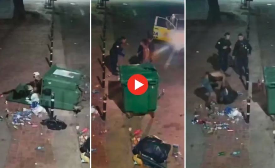No Acre, homem espalha lixo na rua e Polícia Militar faz colocar de volta na lixeira
