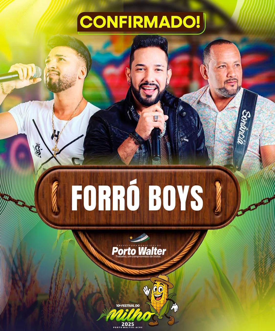 Prefeito César confirma Forró Boys como atração nacional no Festival do Milho 2025 em Porto Walter