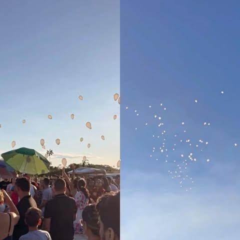 Emoção e soltura de balões marcam sepultamento de jovem que morreu após acidente com linha de cerol