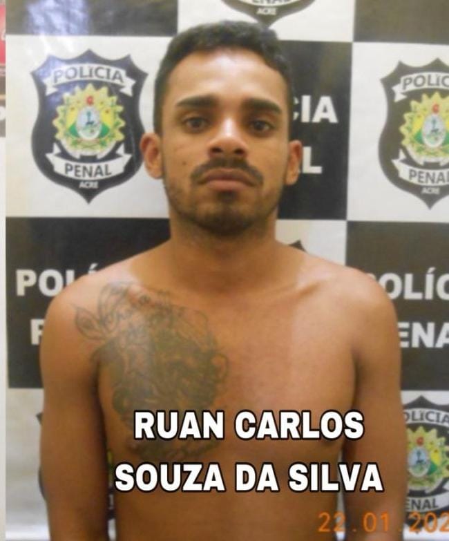 Polícia Penal recaptura terceiro foragido do presídio de Rio Branco escondido em área de mata