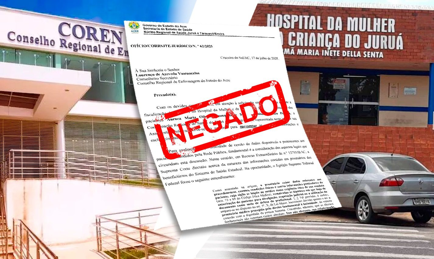 Caso Aurora: direção da maternidade de Cruzeiro do Sul/AC obstrui fiscalização do COREN/AC