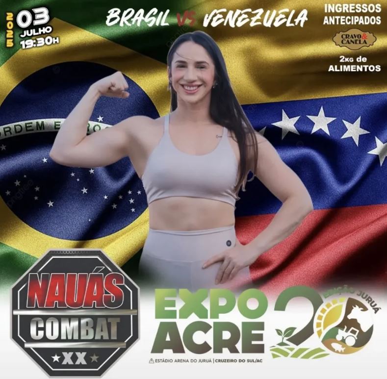 Expoacre Juruá 2025 terá noite de lutas com confronto internacional entre Brasil e Venezuela