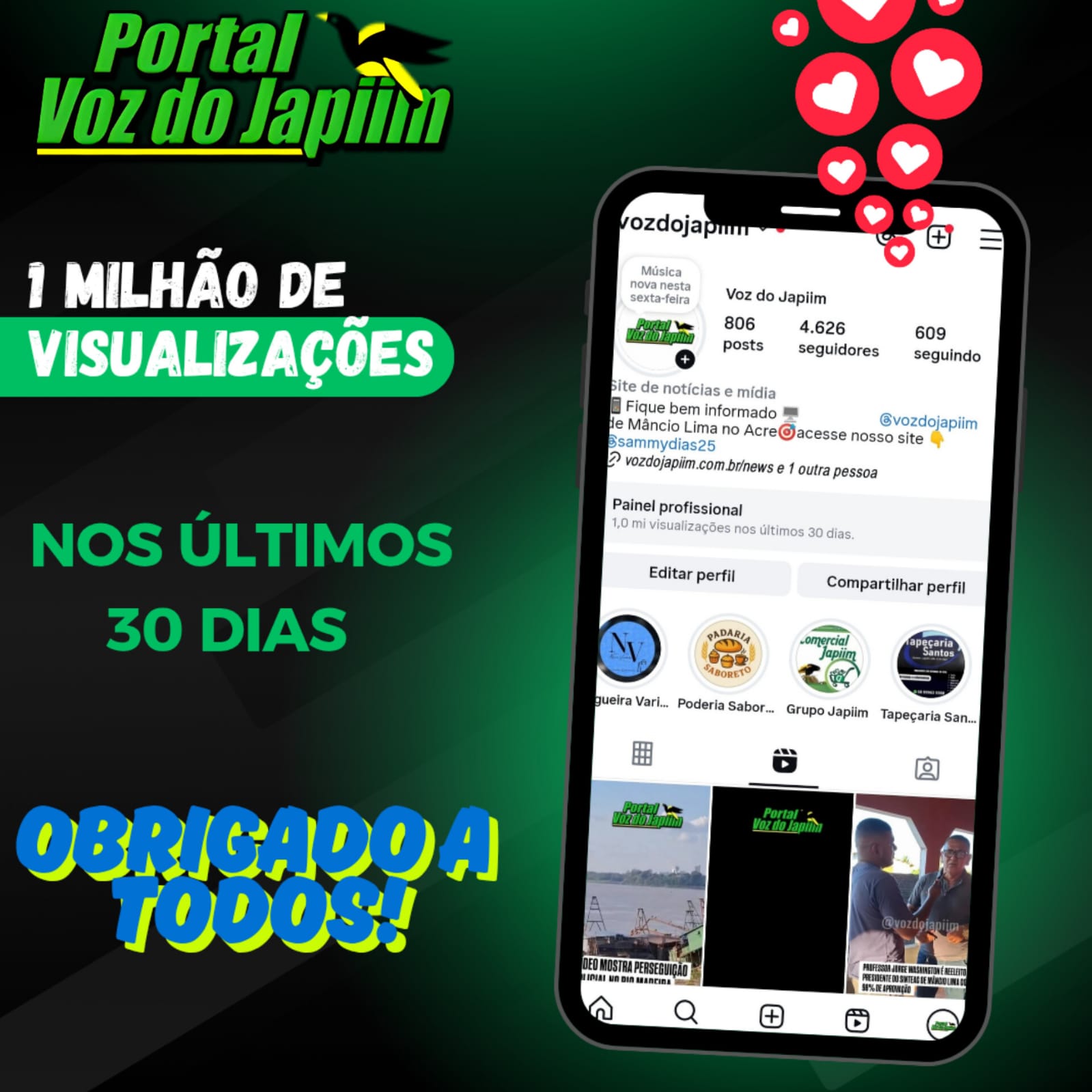 ​Portal Voz do Japiim alcança 1 milhão de visualizações em apenas 30 dias