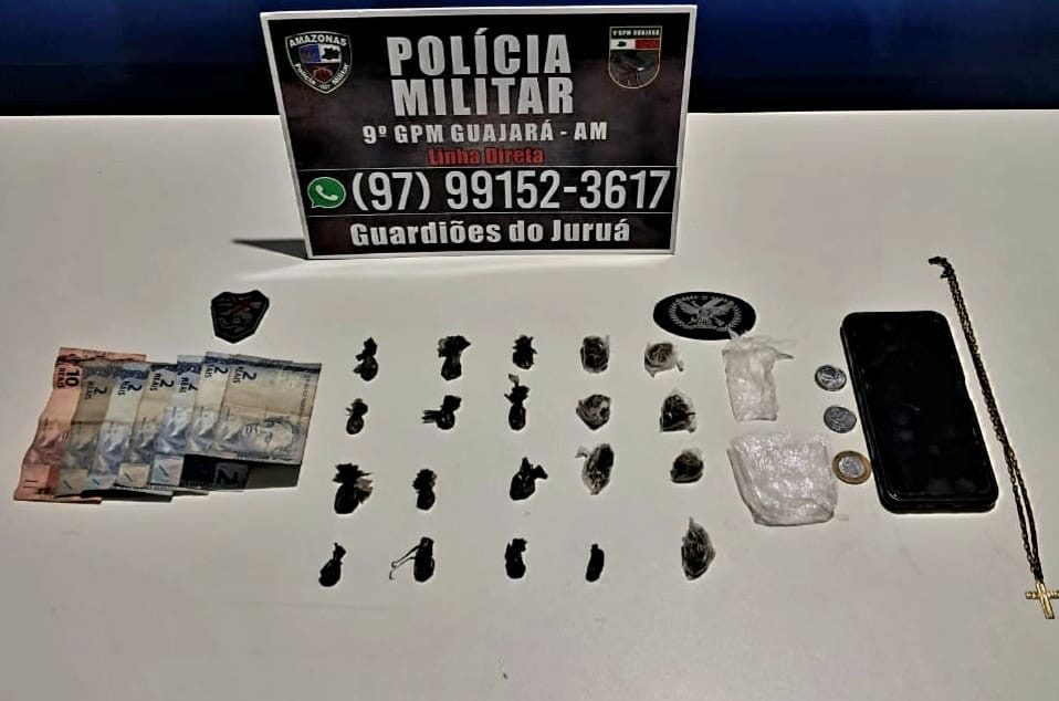 Dupla é presa com drogas durante patrulhamento da Polícia Militar em Guajará-AM