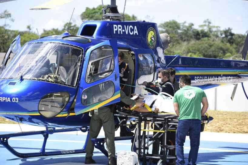 Após sofrer acidente grave em Porto Walter, jovem é transferido de helicóptero para Cruzeiro do Sul